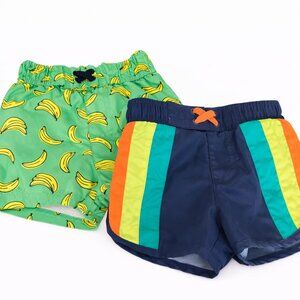 Cat & Jack Baby Swim Trunks Blue Green Banana Print Size 18M